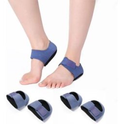INF Coussins Talon en Gel Silicone Antichoc 2 Paires – Inserts Hydratants Profonds avec Velcro Ajustable Bleu L