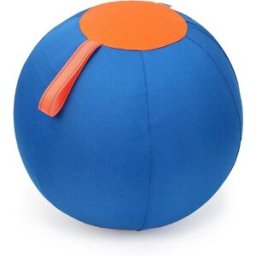 INF Balle d'entraînement gonflable taille S pour chien - Bleu et orange, jouet à mâcher interactif