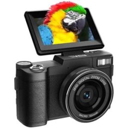 INF Appareil Photo Numérique 5K Ultra HD 64MP WiFi avec Écran Rabattable et Objectif Macro Le noir