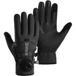 INF Gants de sport d'hiver pour cyclisme en extérieur - Imperméables, doublés en polaire, compatibles avec les écrans tactiles Le noir