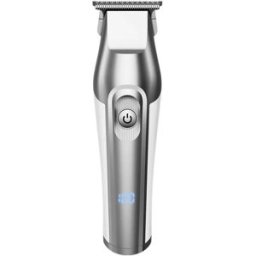 INF Tondeuse sans fil à affichage LCD pour gravure - 2000mAh rechargeable, lame T auto-affûtante 0.1mm, autonomie 250min Argent + Blanc