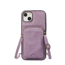 INF Étui portefeuille 3-en-1 en cuir PU violet compatible avec iPhone 17 avec porte-cartes et dragonne