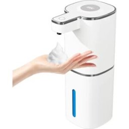INF Distributeur de savon mousse sans contact USB rechargeable 400ML, capteur infrarouge 0.3s, ABS + composants électroniques