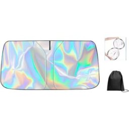INF Pare-soleil pare-brise avant Laser (Petit) - Argent, isolation nano, cadre métal à mémoire