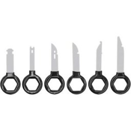 INF Kit de 6 Clés d'extraction radio auto Compatible avec Volkswagen, Audi, BMW et plus Le noir