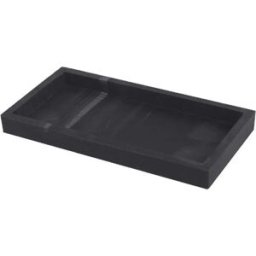 INF Grand plateau organisateur de salle de bain carré en silicone - Motif marbré, 30x12,5x2cm Le noir