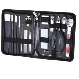 INF Ensemble professionnel de 17 pièces pour ongles incarnés avec pinces noires 66