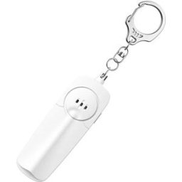INF Alarme de sécurité personnelle avec lumière LED - Alarme forte de 130dB, alimentée par pile AAA Blanc