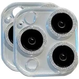 INF Lot de 2 protecteurs d'objectif d'appareil photo à paillettes intégrées (argent) compatible avec iPhone 17 Air