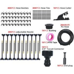 INF Kit d'irrigation et brumisation universel 20m avec buses rotatives 360° et tuyaux PE
