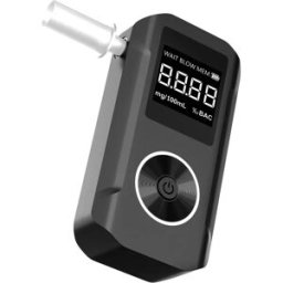 INF Éthylotest Portable Haute Précision - Noir, Écran LCD, Compartiment Piles Amovible