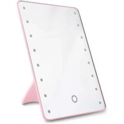 INF Miroir de maquillage LED avec support - Tactile, à intensité variable, 3 modes d'éclairage, 255x185mm Rose