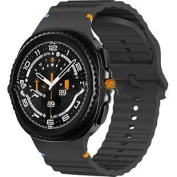INF Bracelet en Silicone Noir avec Couture pour Samsung Galaxy Watch 8 - 22mm
