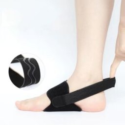 INF Semelles de soutien de la voûte plantaire réglables - 2 paires avec voûte en silicone, sangle Velcro et bride élastique au Le noir
