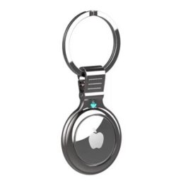 INF Étui de protection en métal pour Apple AirTag Argent