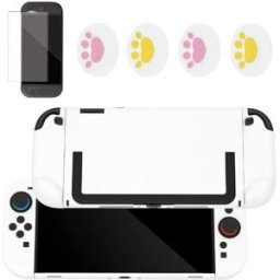 INF Kit de Protection Compatible avec la Console Switch 2 - Coque Blanche en Silicone et PC avec Protecteur d'Écran et