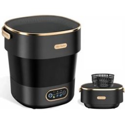 INF Mini Lave-Linge Pliable 13L - Portable pour Sous-Vêtements et Chaussettes Or noir