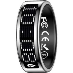 INF Bague Connectée avec Écran et Étui de Charge - Suivi Fitness & Santé Argent 14