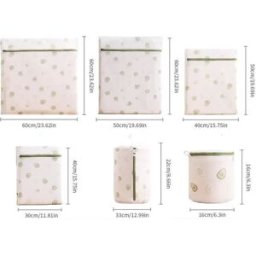 INF Ensemble de 6 sacs à linge en maille (Mini + Petit Moyen Grand + Cylindre + Soutien-gorge) pour machine à laver Vert
