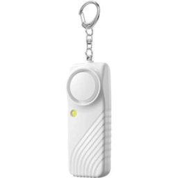 INF Alarme de sécurité personnelle avec pile - Porte-clés d'alarme d'urgence 130 dB avec lumière LED Blanc