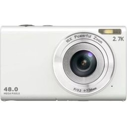 INF Appareil photo numérique 48MP 2,7K FHD zoom numérique 16X, webcam, mise au point automatique Blanc