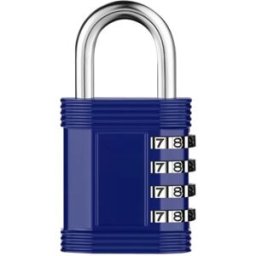 INF Cadenas à combinaison en alliage de zinc - Sécurité sans clé pour bagages, armoires et plus Bleu