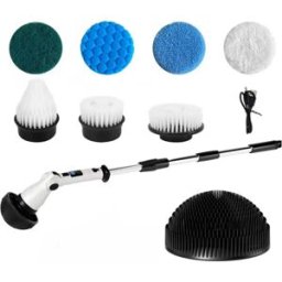 INF Brosse de Nettoyage Électrique Sans Fil 8-en-1 avec Écran LCD et Couple Réglable