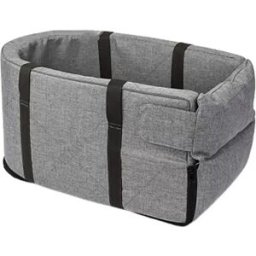 INF Panier Central pour Animaux de Compagnie en Lin Imitation - Confort et Sécurité en Voiture Gris