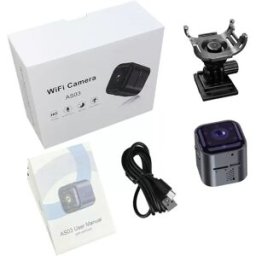 INF AS03 Caméra WiFi mini 1080P HD avec détection de mouvement, vision nocturne et mode veille 45 jours
