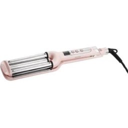 INF Fer ondulateur triple baril pour cheveux avec élément chauffant en céramique tourmaline, contrôle de température LCD, 65W, Rose