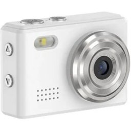 INF Mini caméra numérique 720P avec lanière, chaîne métallique, Type-C et OTG - Capteur 1MP réel, batterie 200mAh, microSD Blanc