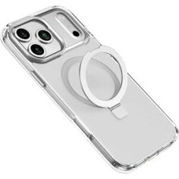 INF Coque Argentée Compatible avec iPhone 15 Pro Max - Antichoc, Magnétique, avec Support Invisible