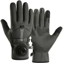 INF Gants de sport d'hiver pour cyclisme en extérieur - Imperméables, doublés en polaire, compatibles avec les écrans tactiles Vert