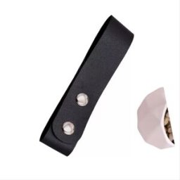 INF Clip de ceinture pour cravache en cuir PU élégant Le noir