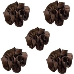 INF Chouchous en Satin Élégants pour Femmes - Ensemble de 5 Pièces, 7cm, Couleurs Assorties café