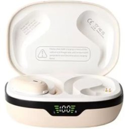 INF Écouteurs Bluetooth sans fil à crochet d'oreille avec réduction de bruit - Bluetooth 5.4, Driver titane 13mm, Affichage LED peau