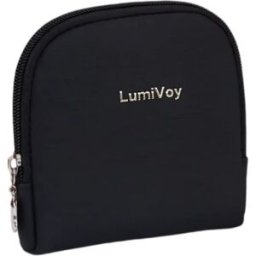 INF Pochette zippée de rangement pour bijoux - Cuir PU, doublure douce, pochette de voyage compacte pour bracelets et colliers, Le noir