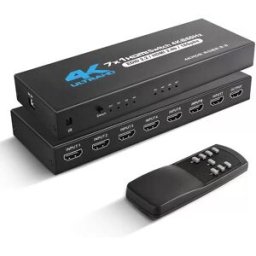 INF Commutateur HDMI 7 entrées 1 sortie 4K 60 Hz, pour lecteur DVD PS5 PS4 Xbox