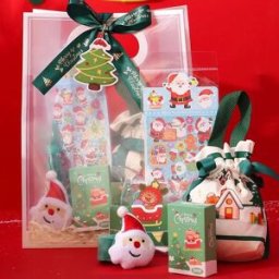 INF Grand Sac Cadeau de Noël - Emballage Cadeau de Fête avec Accessoires