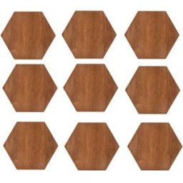 INF SXP autocollants muraux et de sol hexagonaux à grain de bois auto-adhésifs, PVC finition chêne, 20 pièces