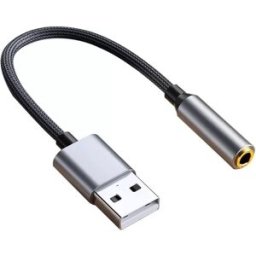 INF Câble Audio USB vers 3.5mm pour Casque et Microphone - 0.2m