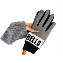 INF Gants de cyclisme d'hiver en polaire pour hommes - Coupe-vent, chauds et compatibles avec les écrans tactiles Gris