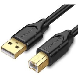 INF Câble d'imprimante USB 2.0 plaqué or pour une alimentation stable et une impression de haute qualité 0,5 m