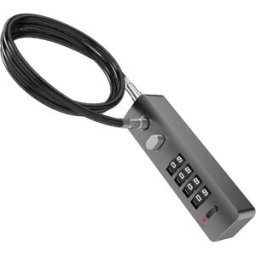 INF Câble antivol à combinaison réinitialisable de 60 cm - Sécurité et flexibilité accrues Cendres noires