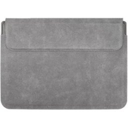 INF Housse en Cuir pour Ordinateur Portable 15/16 pouces Compatible avec Macbook, Dell, Lenovo - Étui de Protection Gris