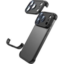 INF Coque Noire en TPU Sans Bord Compatible avec iPhone 17 Pro Max - Antichoc & Protection de l'Objectif