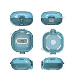 INF Étui de protection en polycarbonate compatible avec Samsung Galaxy Buds Live/Pro/2 - Coque monobloc lavable et Bleu