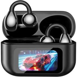 INF Écouteurs Bluetooth Clip-on avec Écran Couleur - Longue Autonomie, Faible Latence Le noir