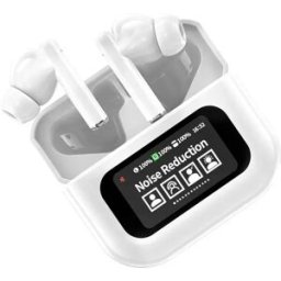 INF Écouteurs Bluetooth Blancs avec ANC, Écran Tactile LCD et Longue Autonomie