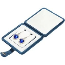 INF Coffret à boucles d'oreilles en velours bleu marine - Rangement élégant pour bijoux